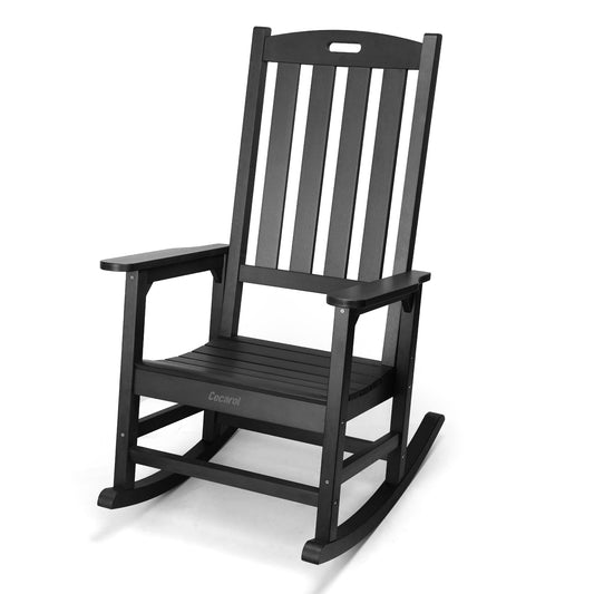 Cecarol Patio Oversized Rocking Chair Outdoor-Black