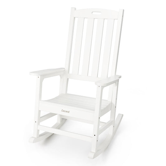 Cecarol Patio Oversized Rocking Chair Outdoor-White