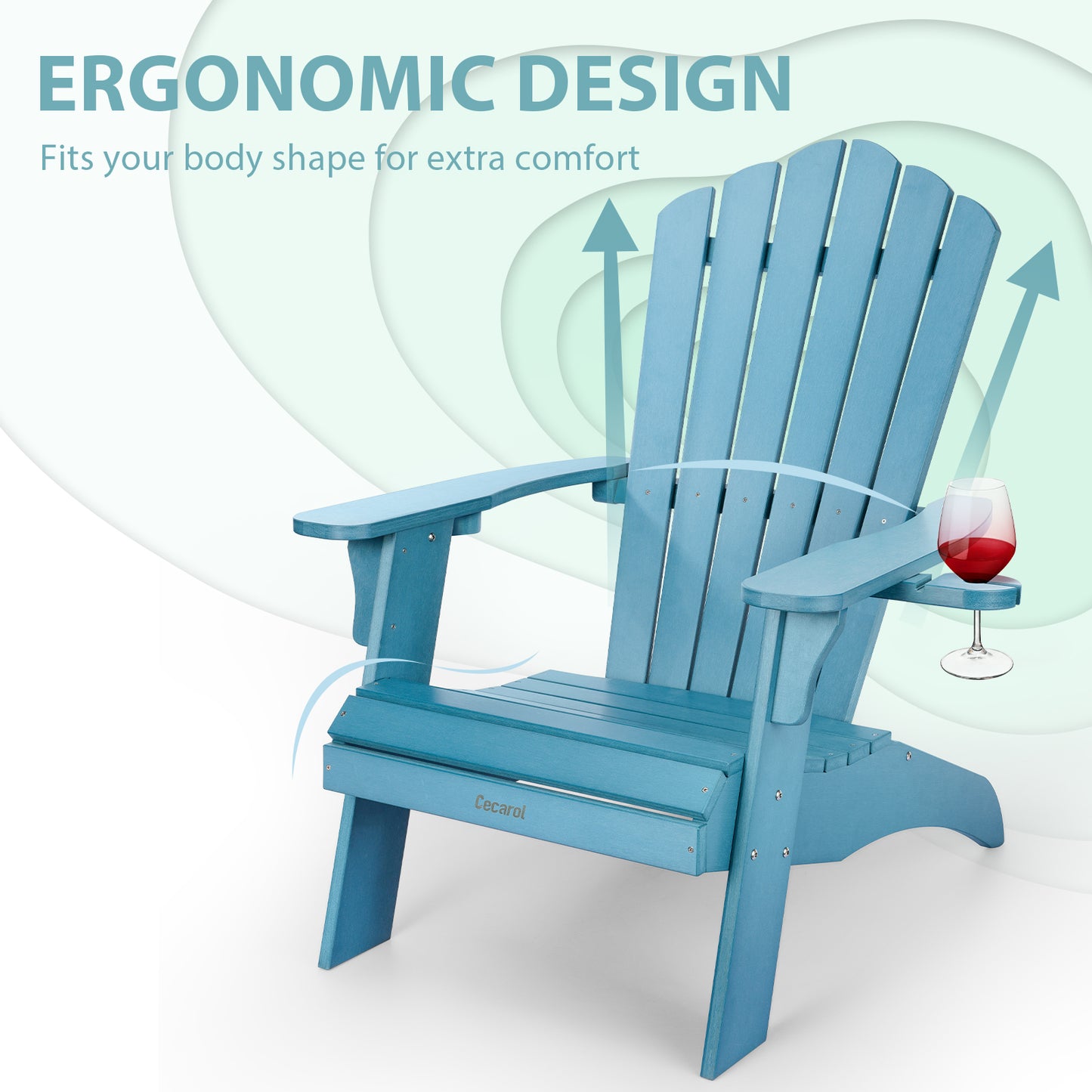 Cecarol Oversized Adirondack Chair - Blue