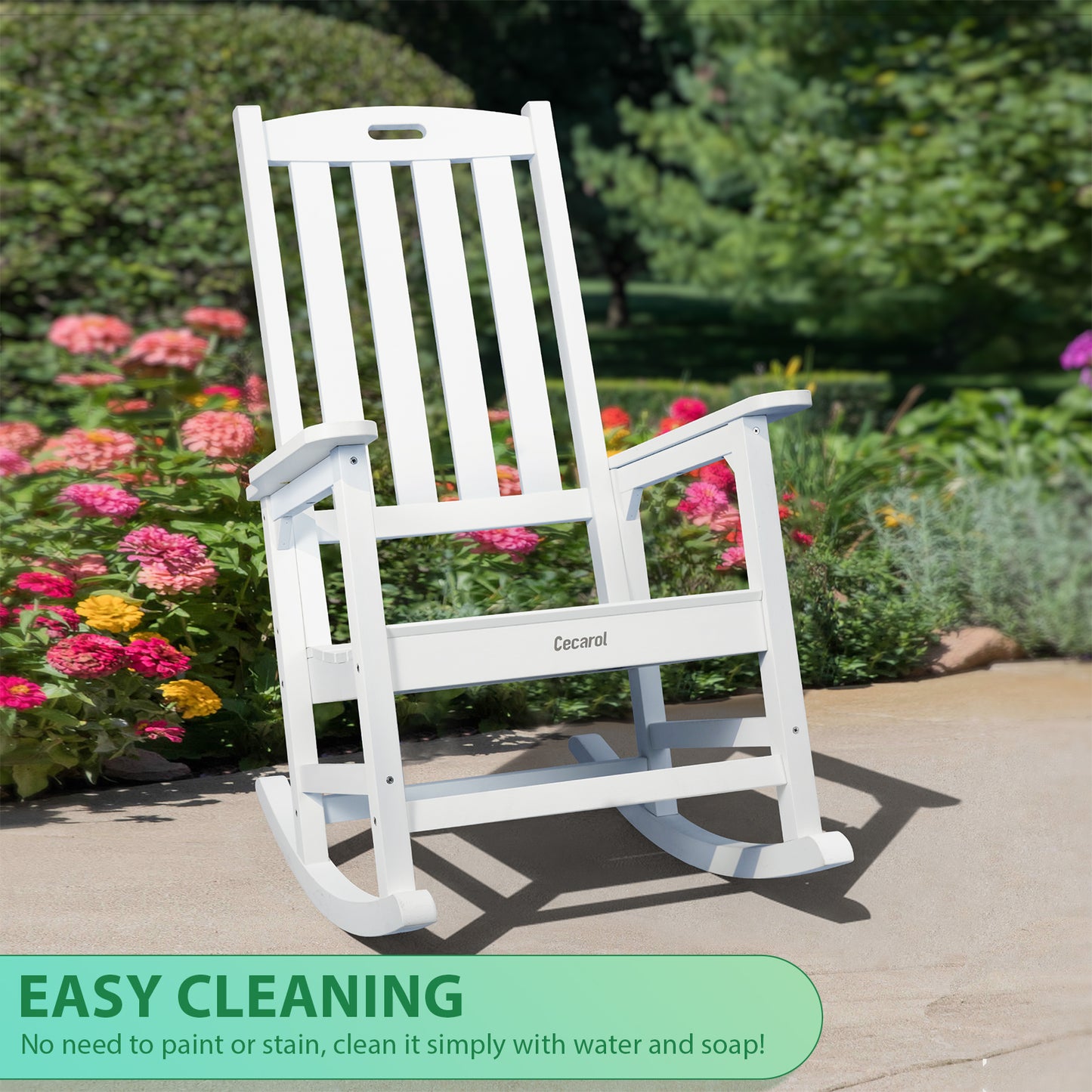 Cecarol Patio Oversized Rocking Chair Outdoor-White