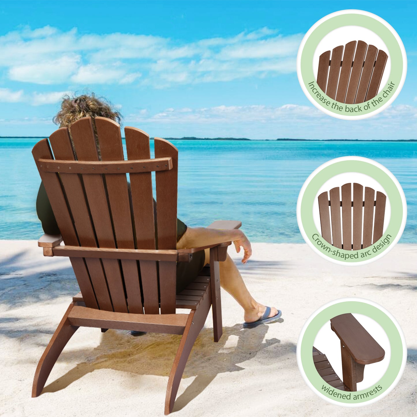 Cecarol Oversized Adirondack Chair - Coffee