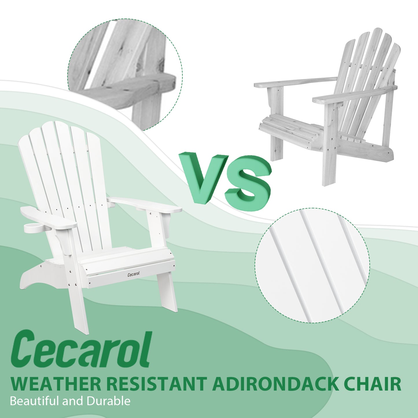 Cecarol Oversized Adirondack Chair - White