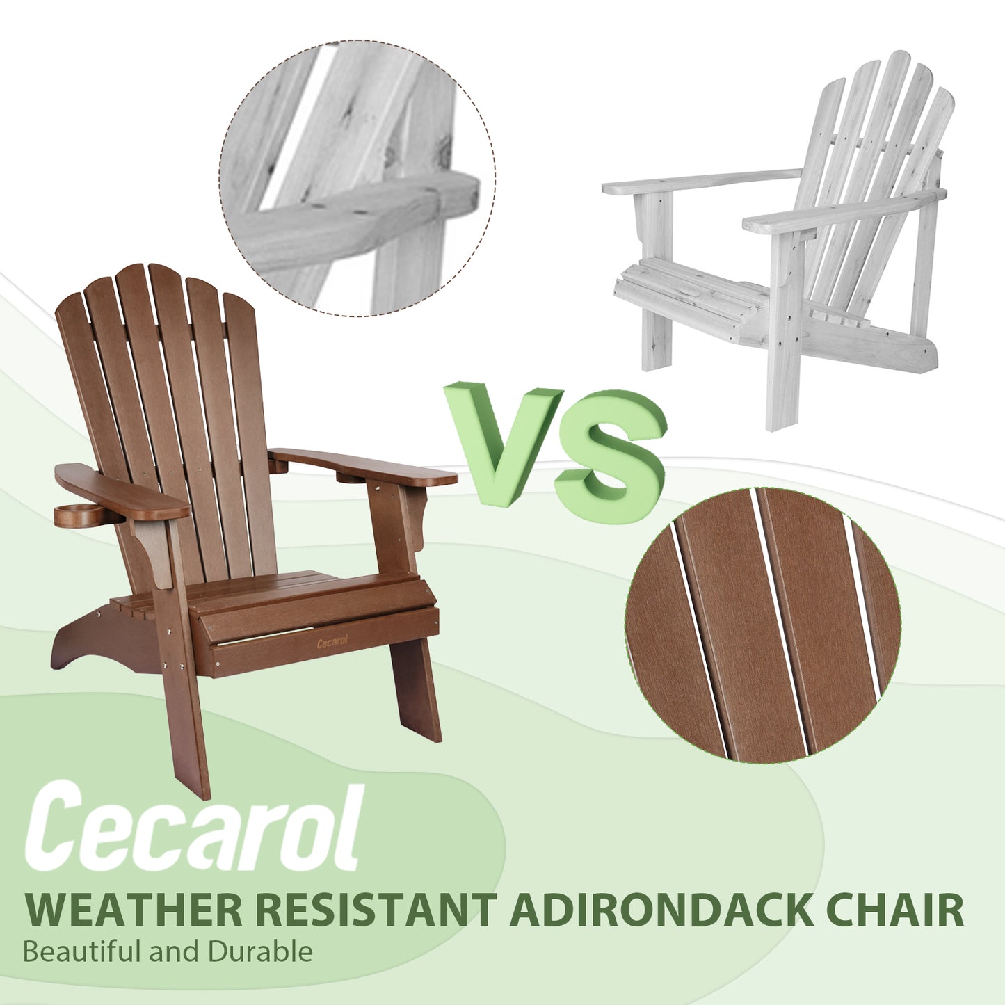 Cecarol Oversized Adirondack Chair - Coffee