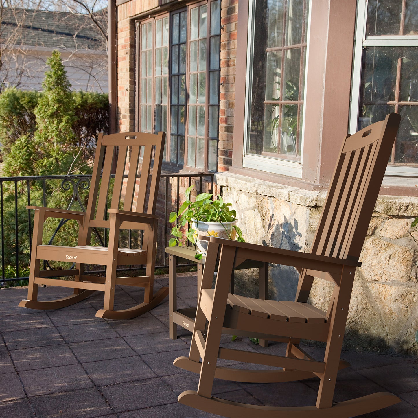 Cecarol Patio Oversized Rocking Chair Outdoor-White