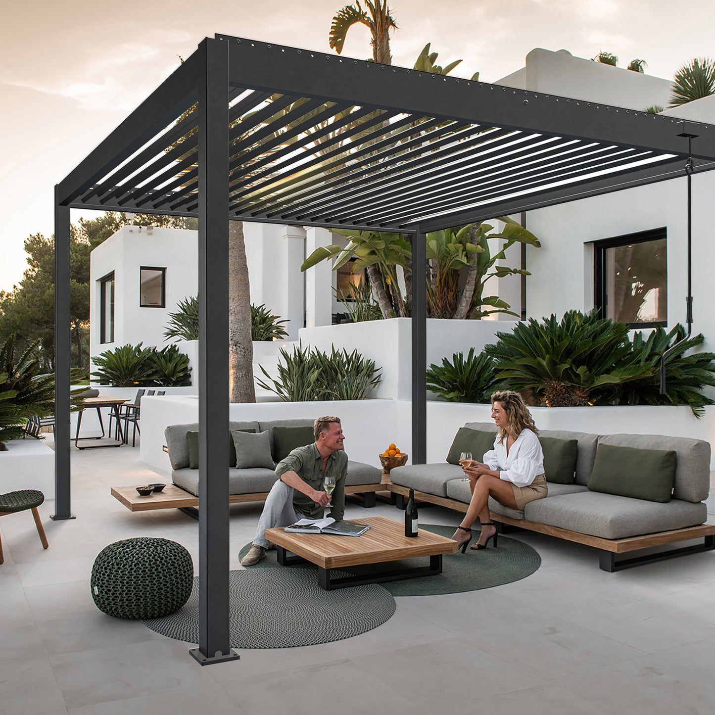 Cecarol 10'x10' NO-Corrosion Louvered Pergola