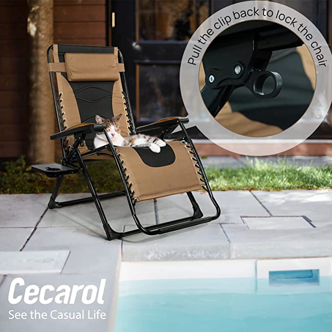 Cecarol XL Oversized Reclining Patio Chair-Blue