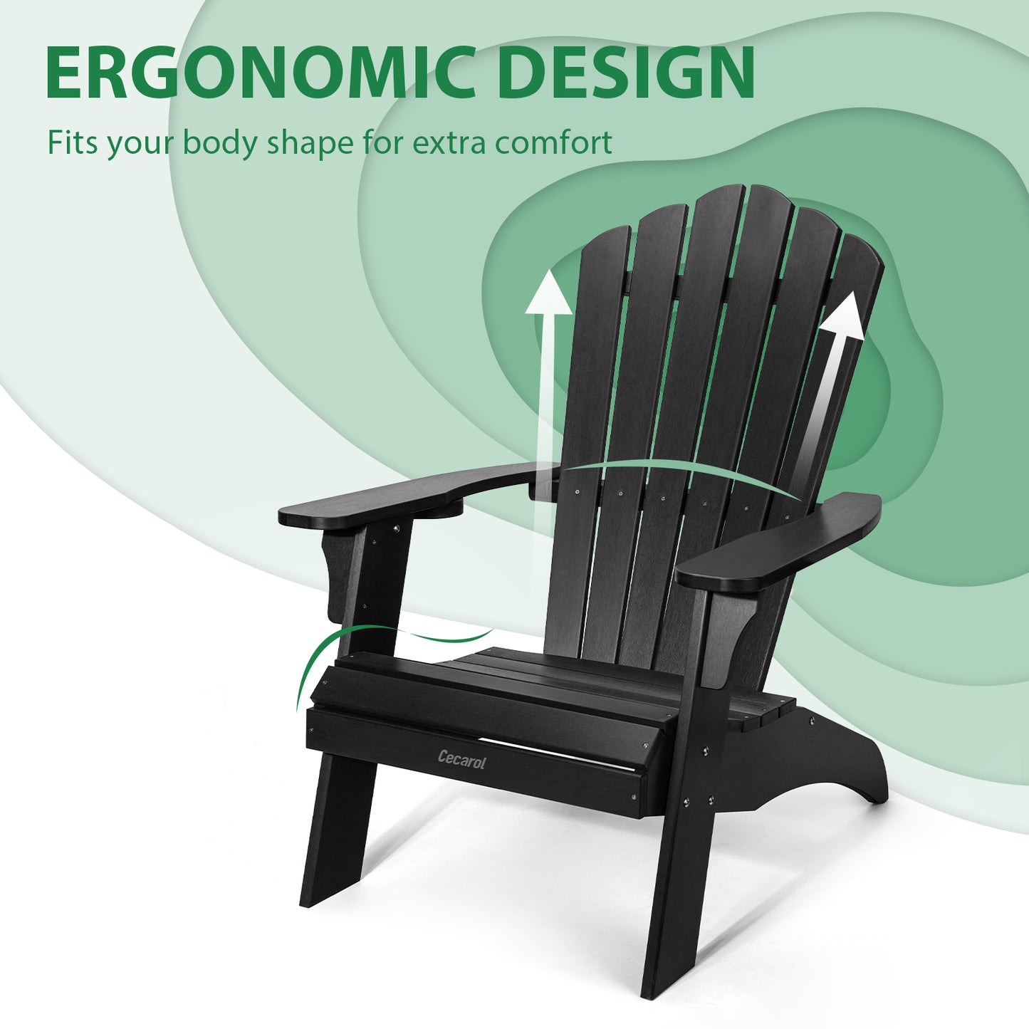 Cecarol Oversized Adirondack Chair - Black