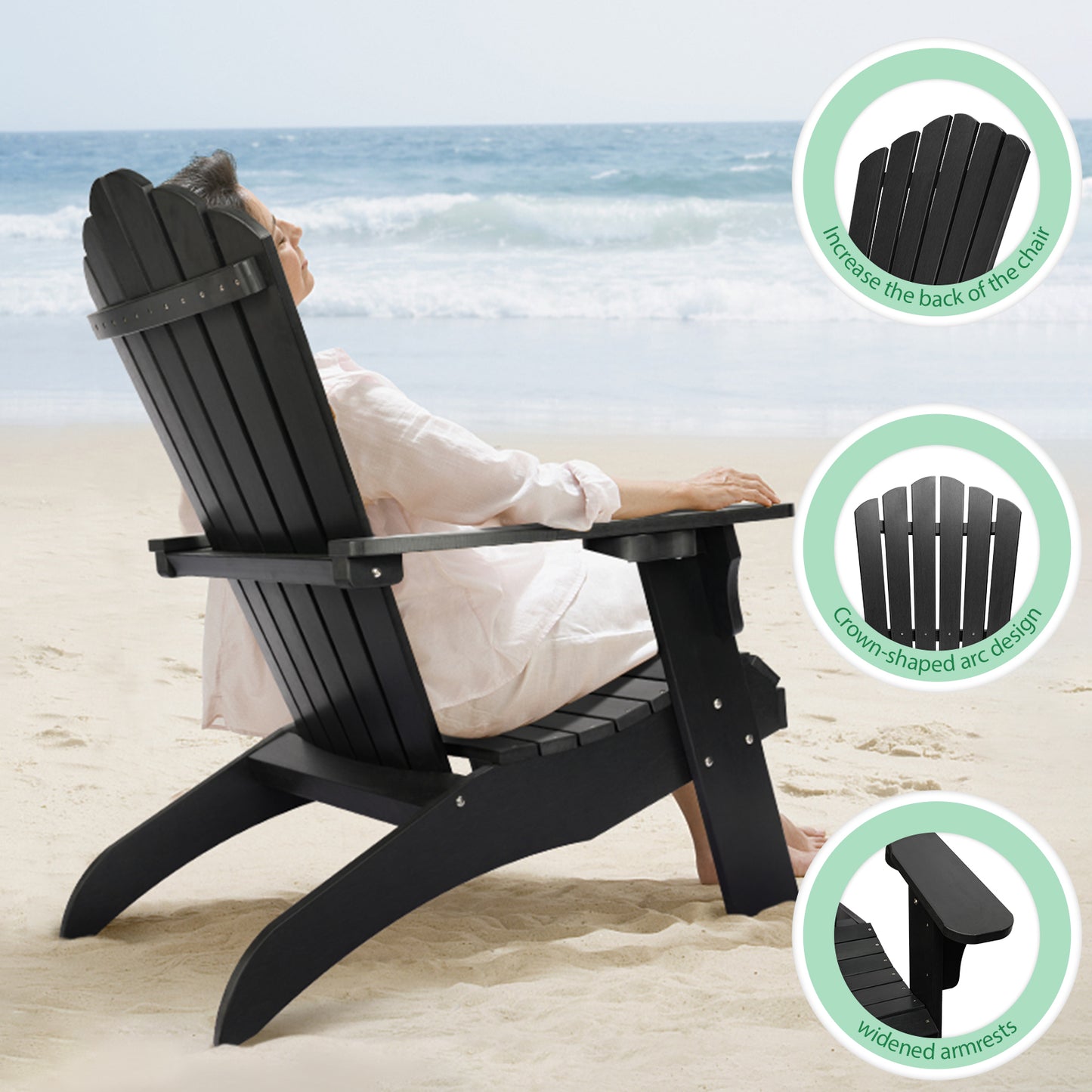 Cecarol Oversized Adirondack Chair - Black